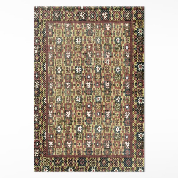 Dywan winylowy Vintage Etno kolorowa mozaika vintage