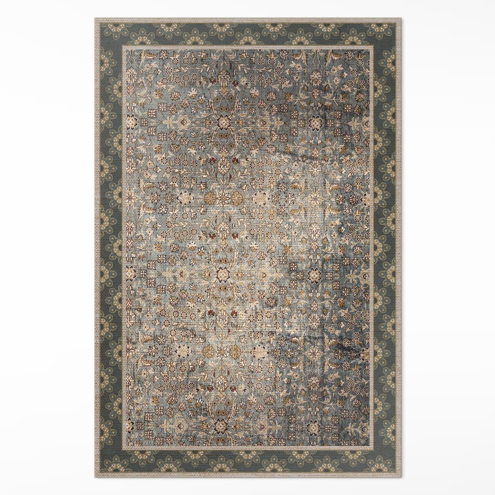 Dywan winylowy Vintage wzór kwiatowy wytarta tekstura