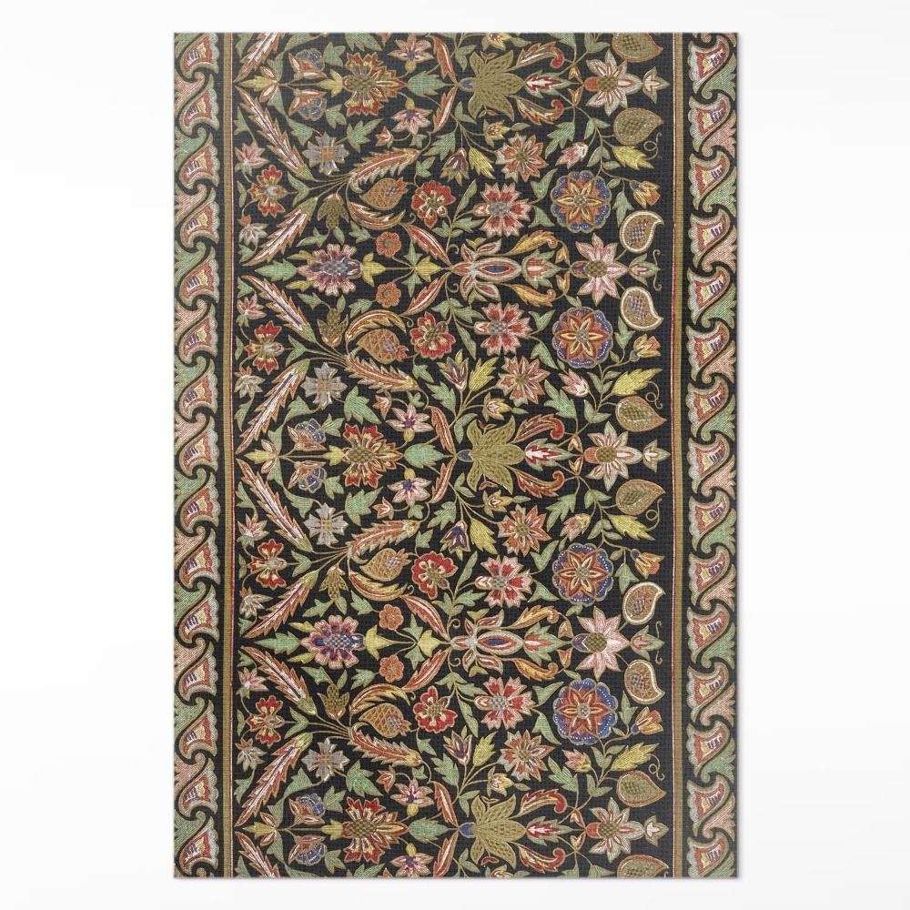 Dywan winylowy Antyczny kwiatowy wzór roślinny vintage