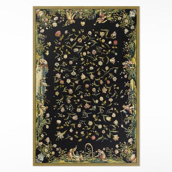 Dywan winylowy Rozsypana flora drobne kwiaty vintage