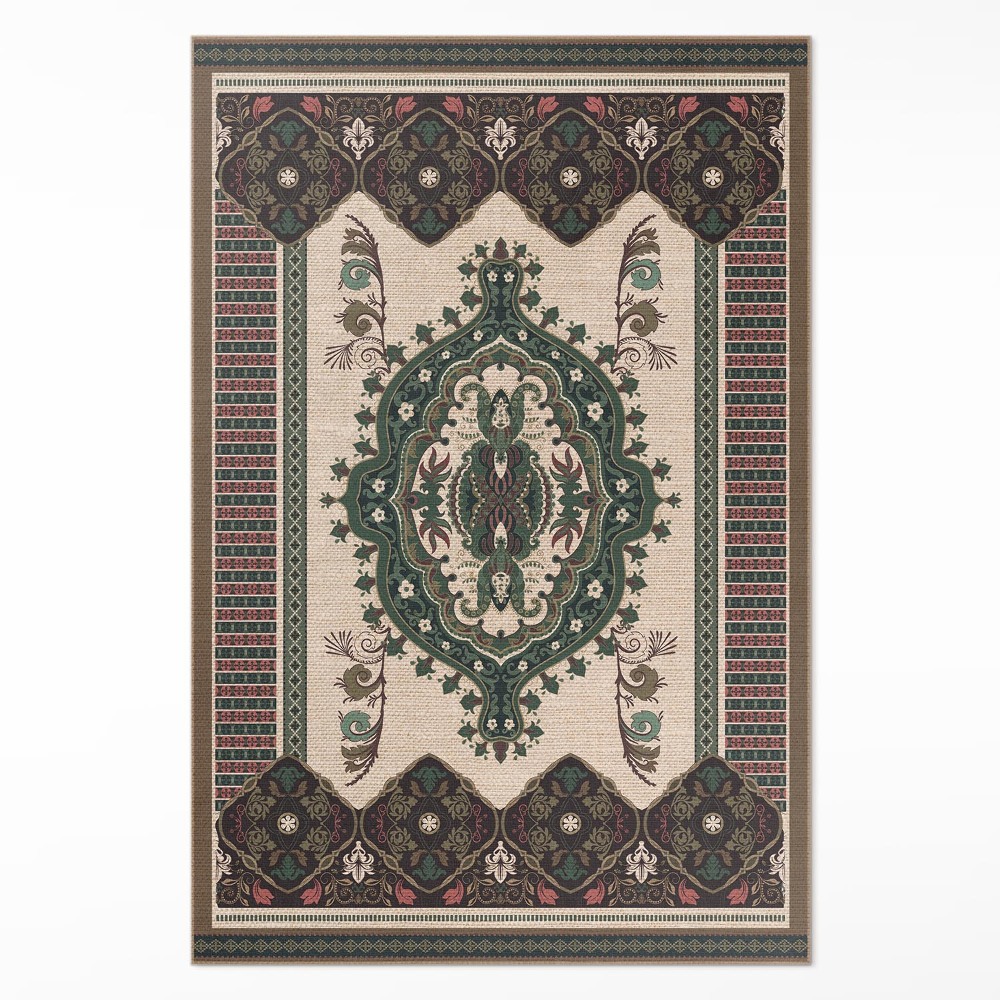 Dywan winylowy Kolorowa geometryczna zieleń