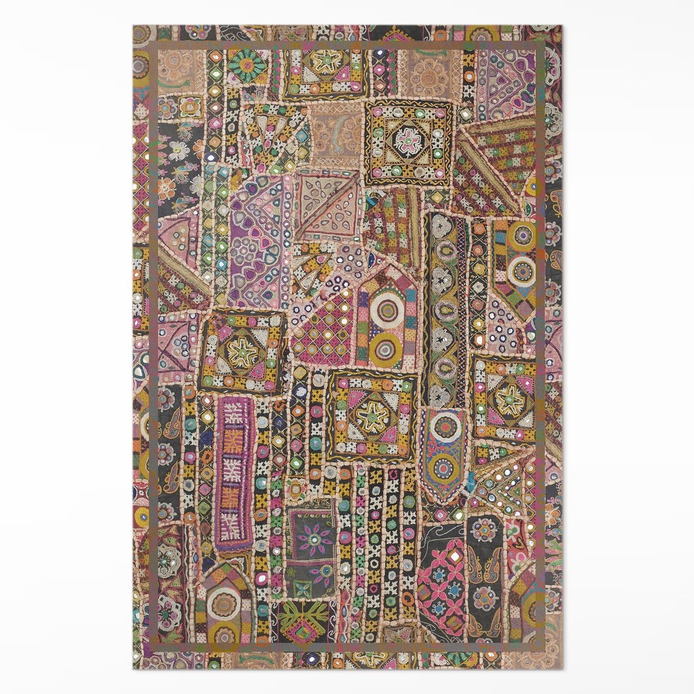 Dywan winylowy Patchworkowy etniczny wzór retro