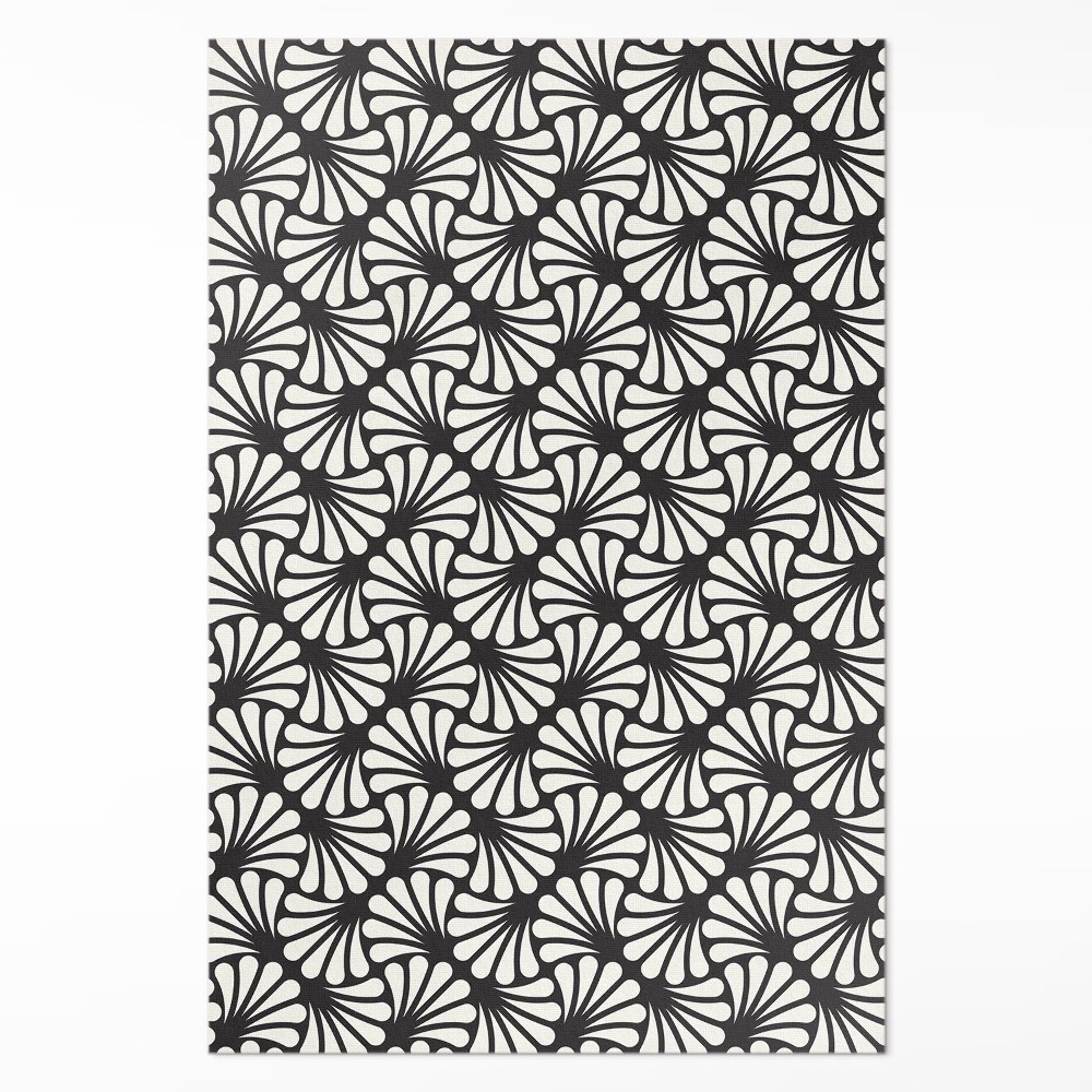 Dywan winylowy Geometria liście miłorzębu art deco glamour