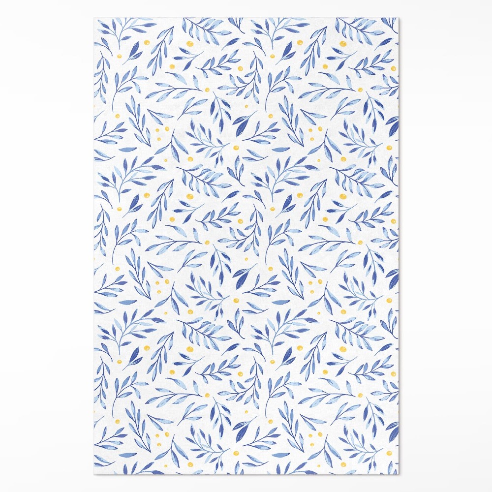 Dywan winylowy Akwarelowe gałązki listki kropki boho