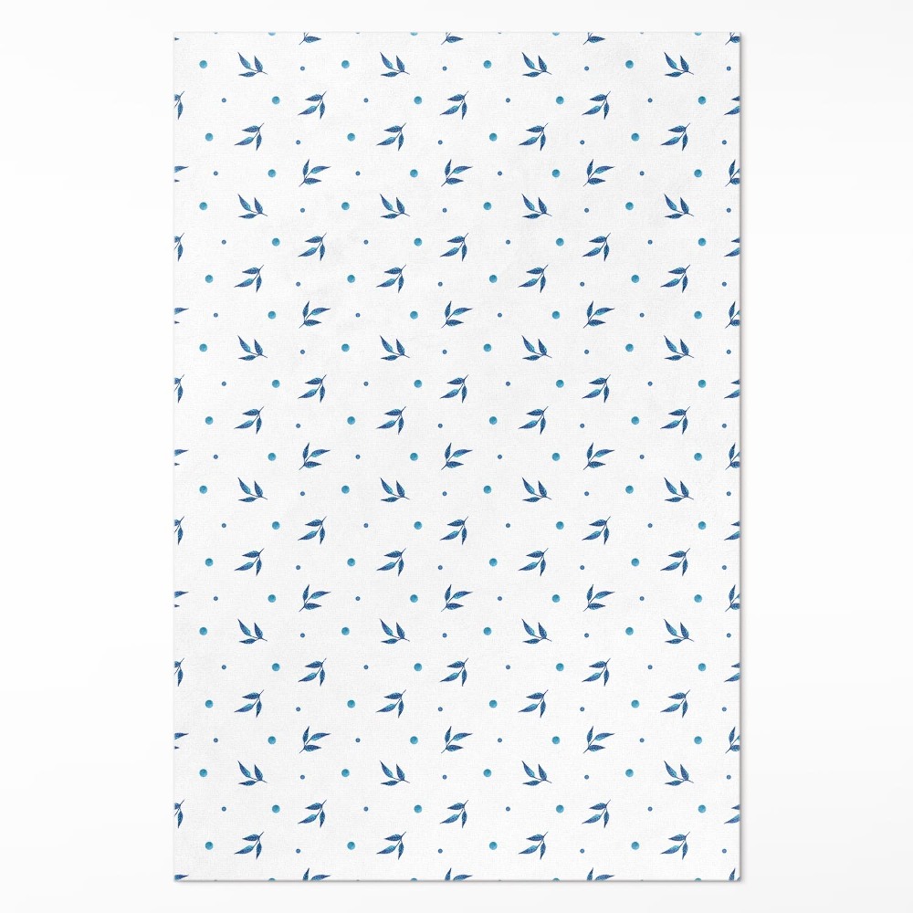 Dywan winylowy Drobne listki i kropki akwarela boho