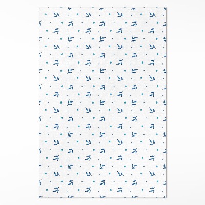 Dywan winylowy Drobne listki i kropki akwarela boho