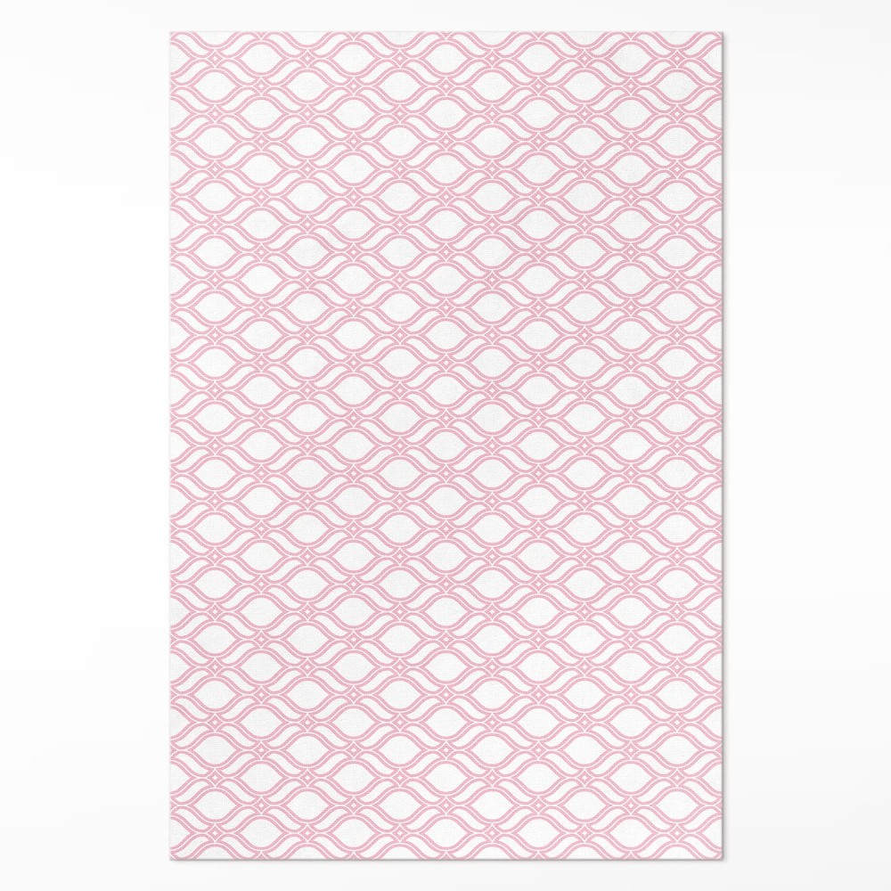 Dywan winylowy Pudrowo Różowa plecionka drobna mozaika