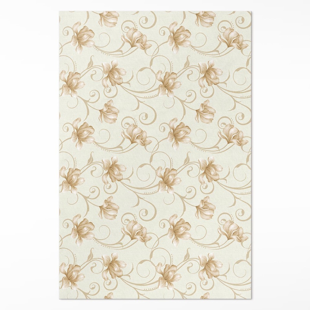 Dywan winylowy Piękne kwiaty rośliny w ornamentalnym stylu