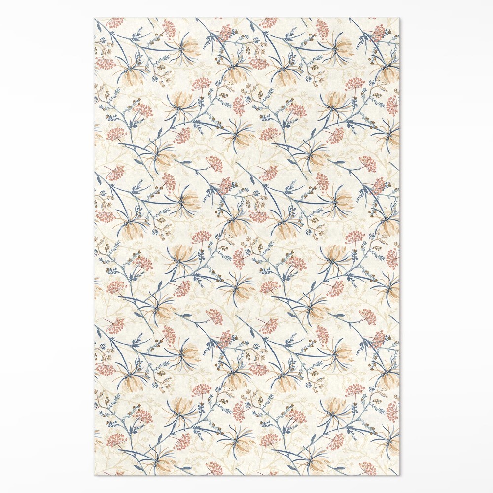 Dywan winylowy Kwiecista łąka delikatny wzór boho