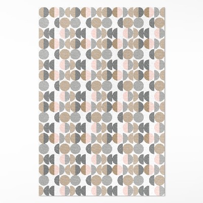 Dywan winylowy Koła i półksiężyce geometryczny wzór retro