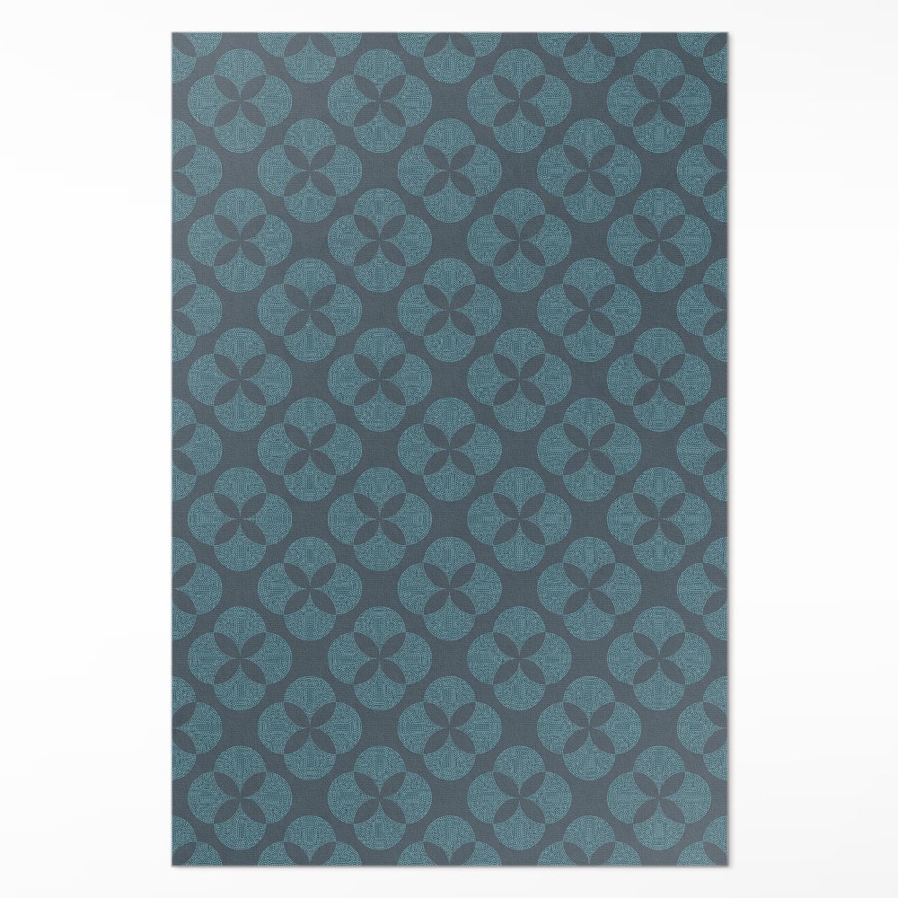 Dywan winylowy Czterolistne koniczyny wzór geometryczny