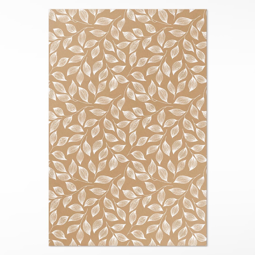 Dywan winylowy Boho linearne gałązki z liśćmi