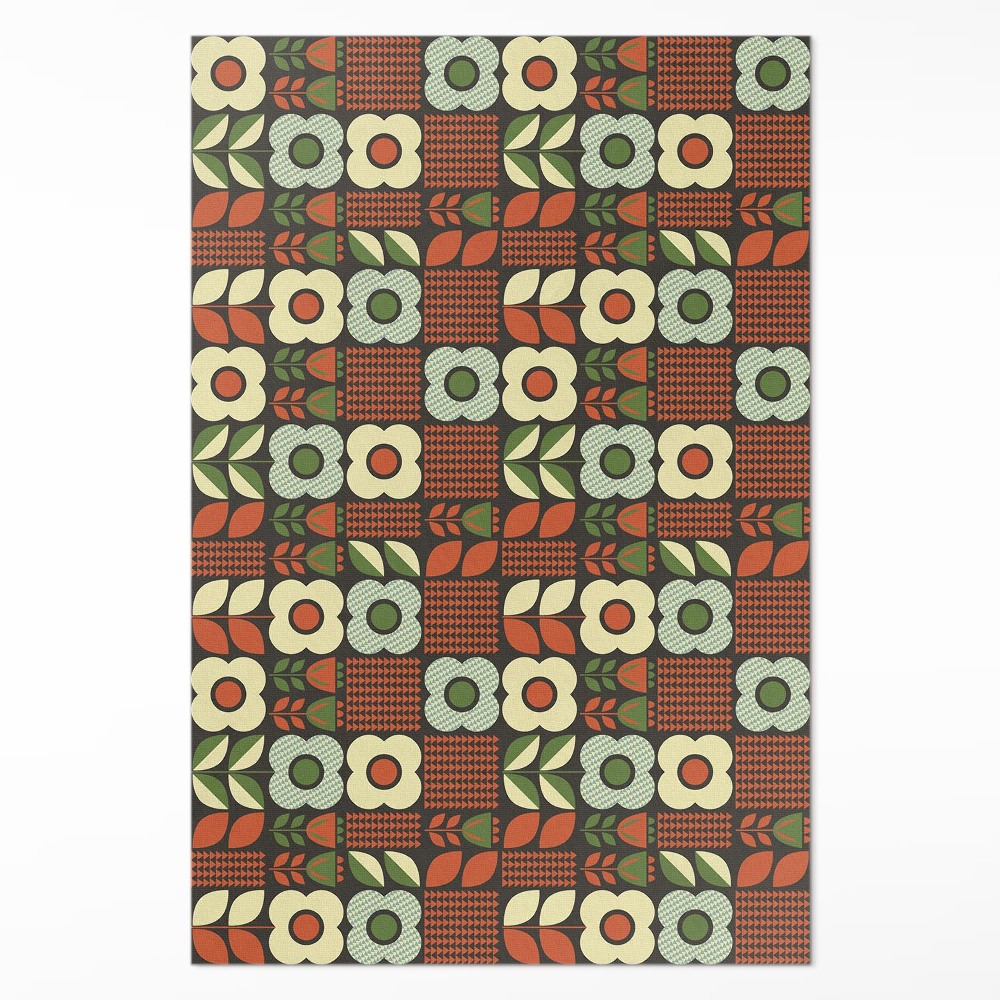 Dywan winylowy Folklorystyczna ilustracja kwiatów