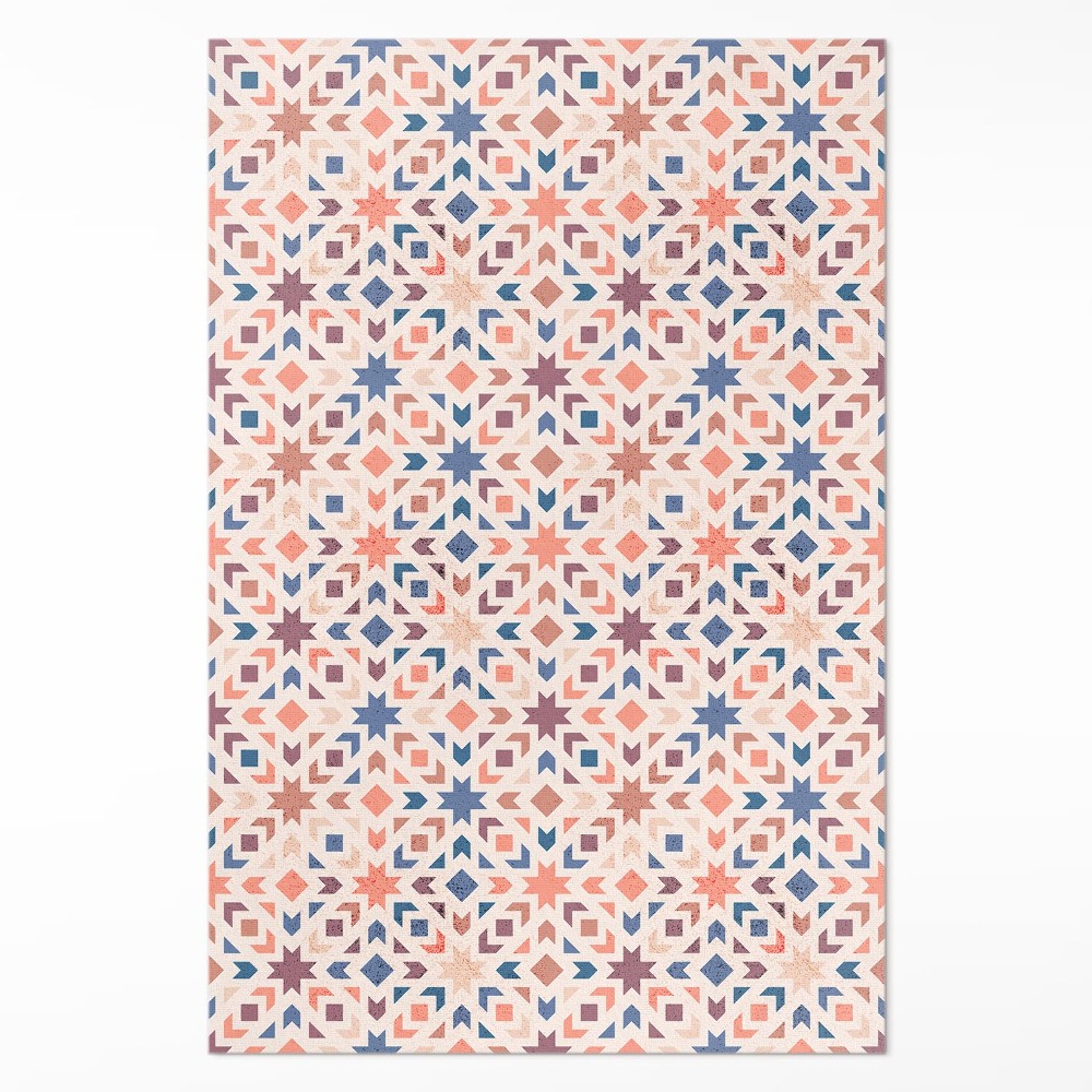 Dywan winylowy Pastelowe gwiazdy i strzałki wzór vintage