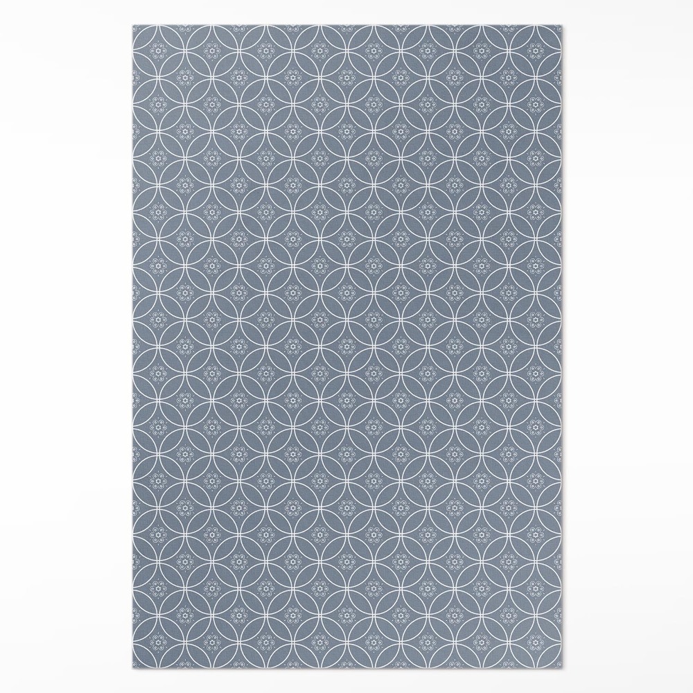 Dywan winylowy Wzór kolczugi regularne okręgi i kwiaty