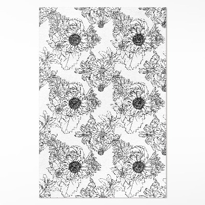 Dywan winylowy Rysowane słoneczniki piękne kwiaty vintage