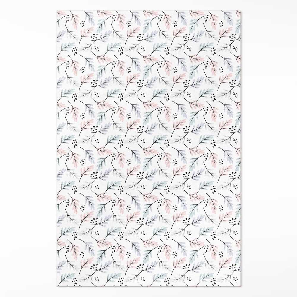 Dywan winylowy Pastelowe subtelne rośliny w stylu boho