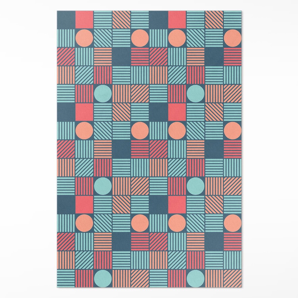 Dywan winylowy Retro vintage wzór geometryczny