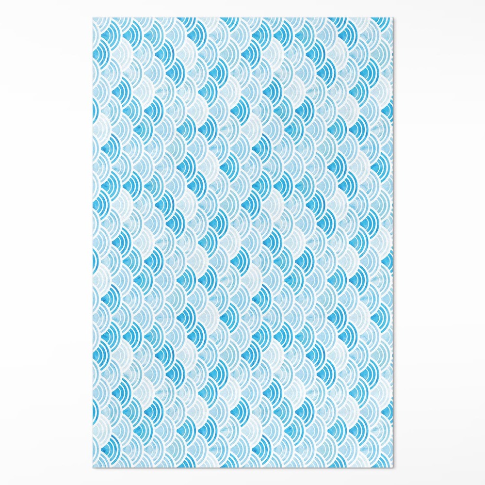 Dywan winylowy Akwarelowe fale wzór w stylu azjatyckim