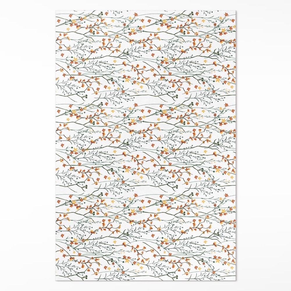 Dywan winylowy Kwiatuszki i gałązki w stylu boho