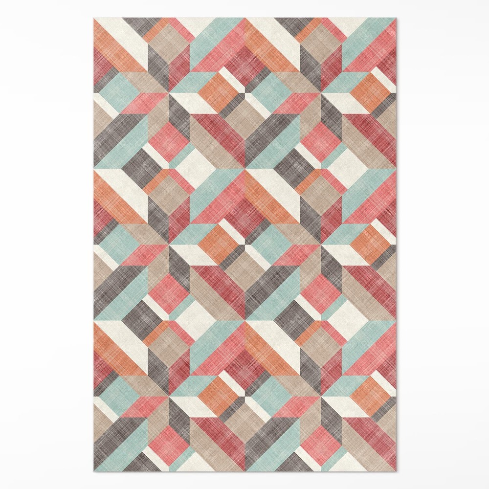 Dywan winylowy Wytarty wzór geometryczny