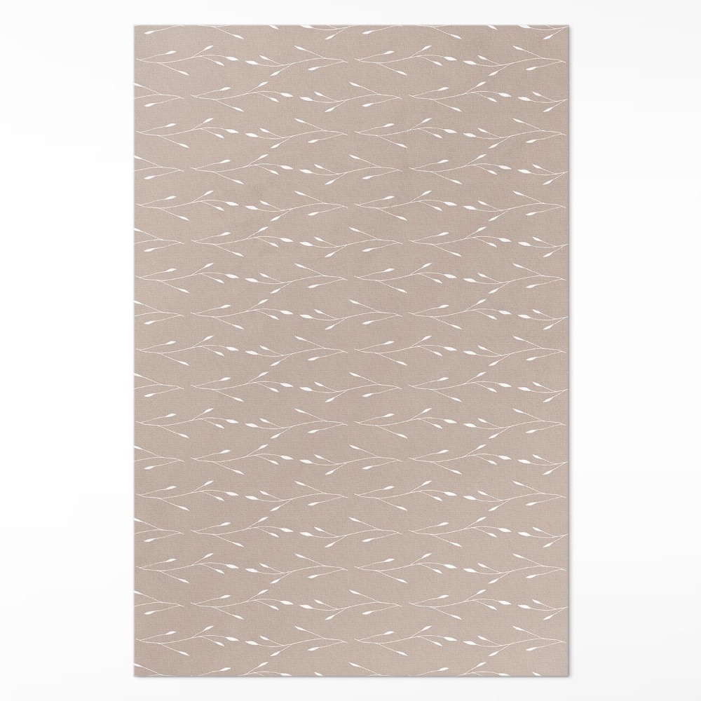 Dywan winylowy Drobne delikatne listki i gałązki boho