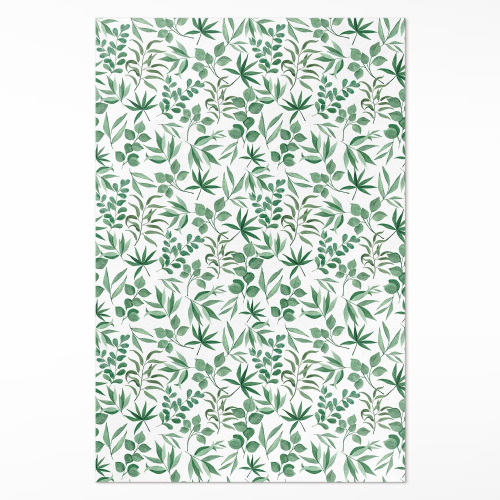 Dywan winylowy Akwarelowe listki w delikatnym stylu