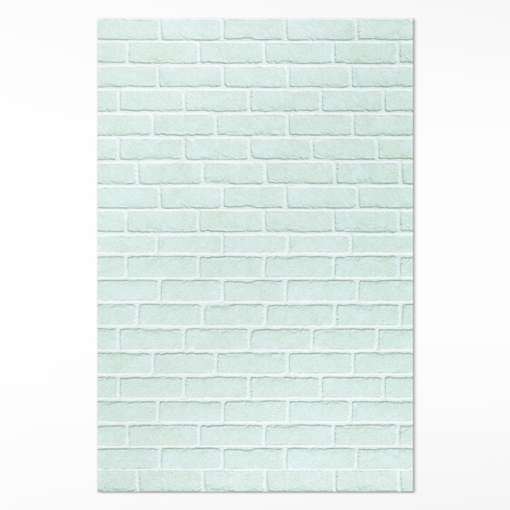 Dywan winylowy Ceglana ściana w morskim kolorze