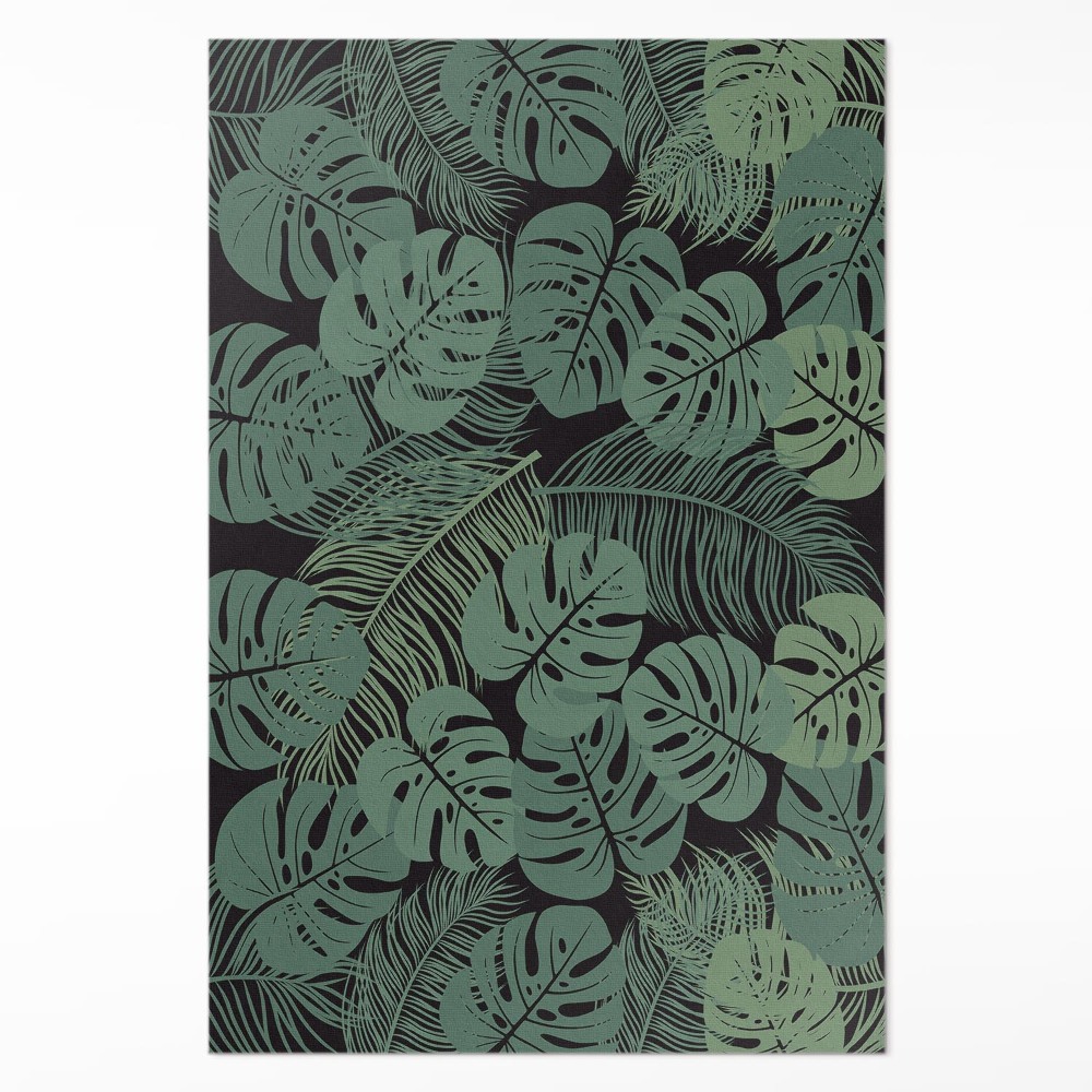 Dywan winylowy Ilustracja tropikalnych roślin monstera