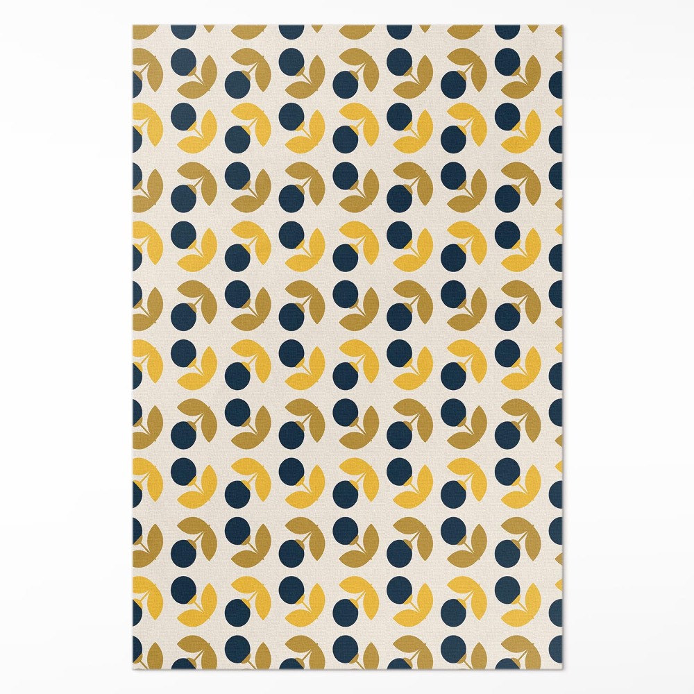 Dywan winylowy Drobne kwiaty i liście regularny wzór