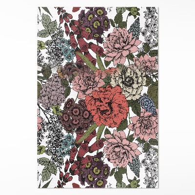 Dywan winylowy Pastelowe kwiaty na łące vintage