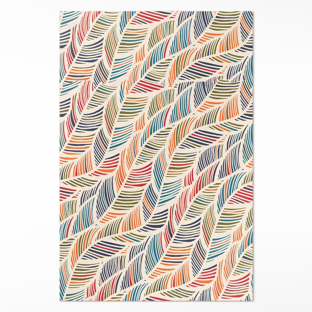 Dywan winylowy Kolorowe abstrakcyjne liście boho