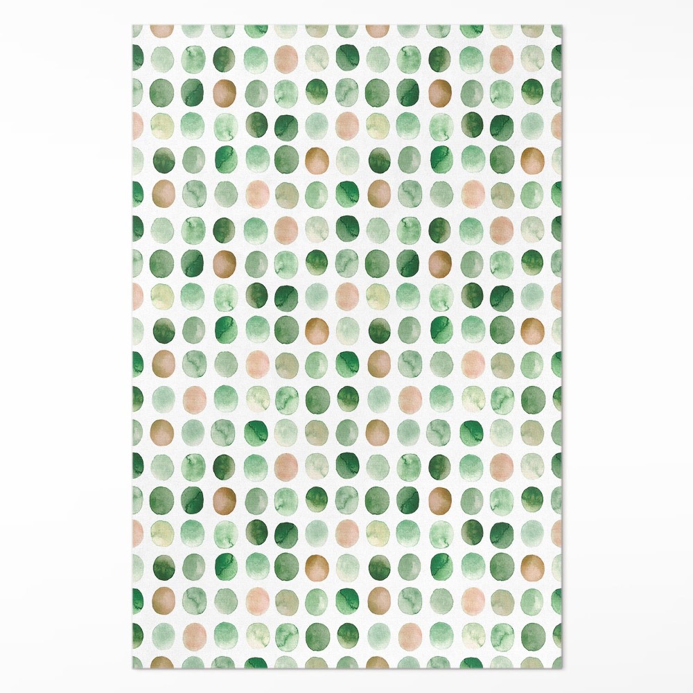 Dywan winylowy Akwarelowe kropki malowane kółka boho