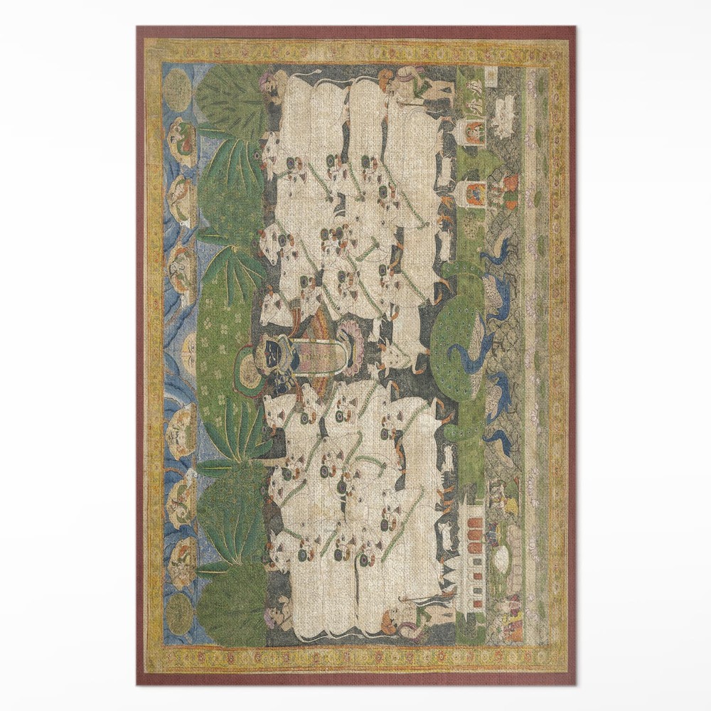 Dywan winylowy Kryszna z krowami gobelin