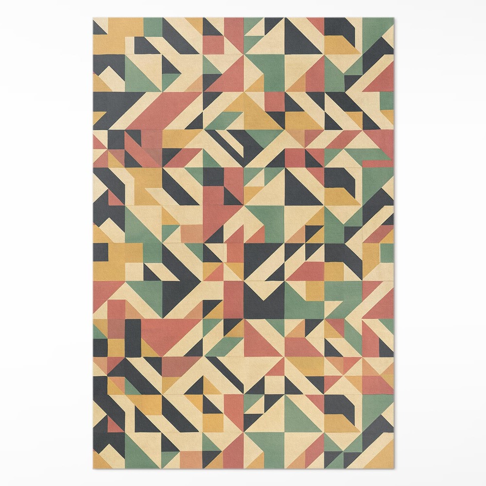 Dywan winylowy Kolorowa abstrakcja z trójkątów i kwadratów