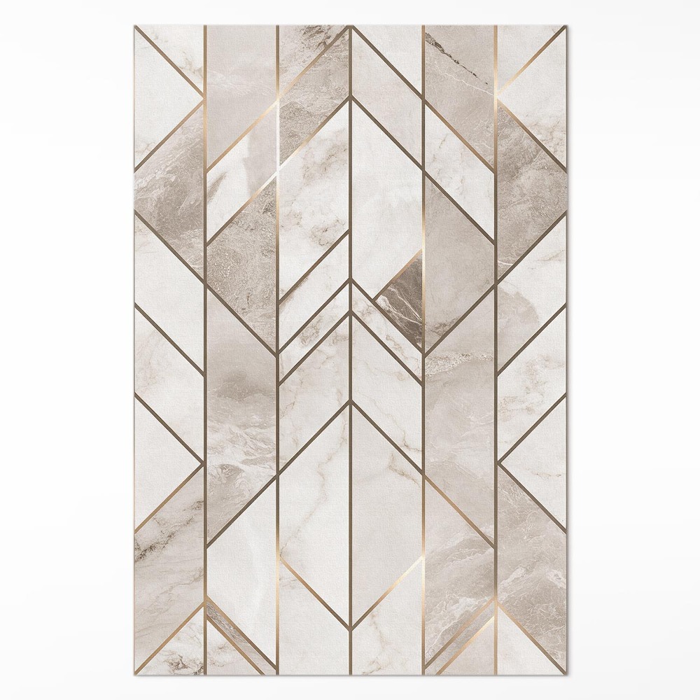 Dywan winylowy Regularne linie na marmurze glamour kamień