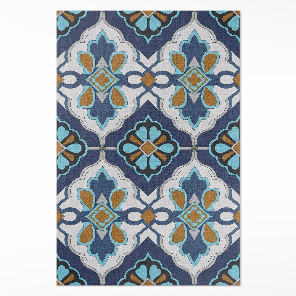 Dywan winylowy Geometryczny wzór kolorowych płytek vintage