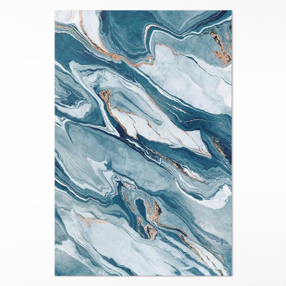 Dywan winylowy Błękitny kamień abstrakcyjny marmur glamour