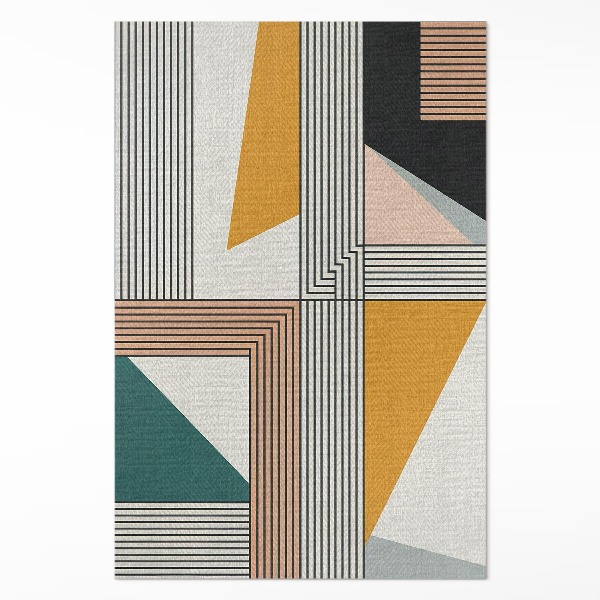 Dywan winylowy Geometryczna linearna abstrakcja Bauhaus