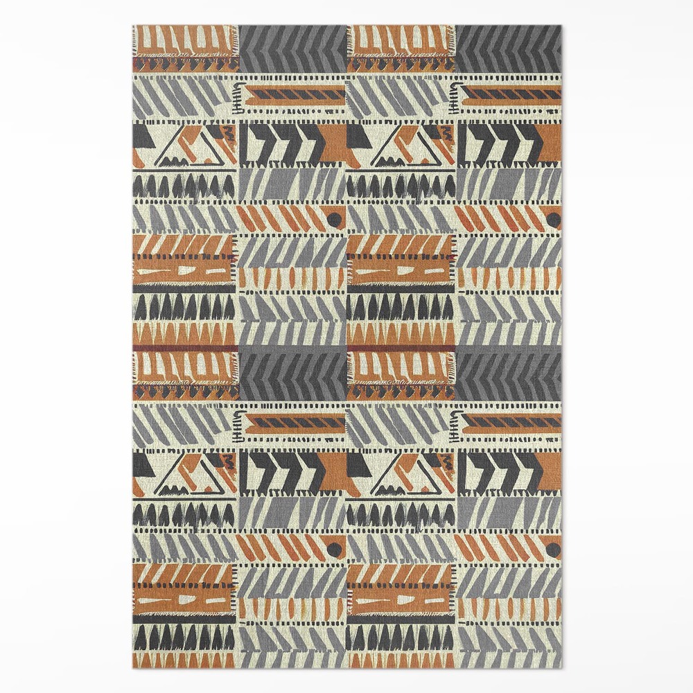 Dywan winylowy Boho linearne abstrakcje styl indiański