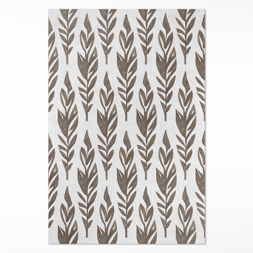 Dywan winylowy Malowane liście boho roślinny wzór vintage