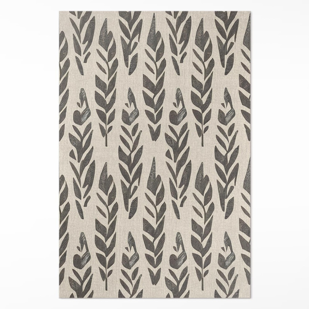 Dywan winylowy Boho malowane liście w stylu vintage