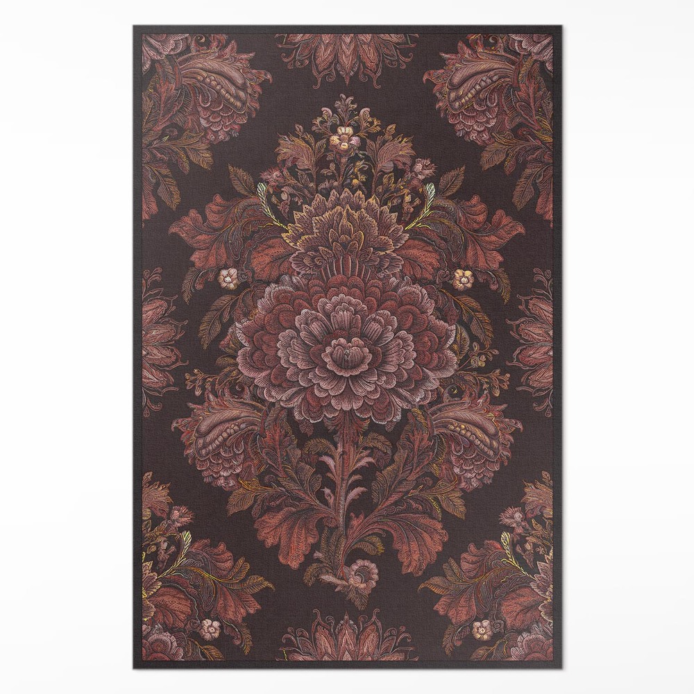 Dywan winylowy Kompozycja kwiatowa vintage ornament