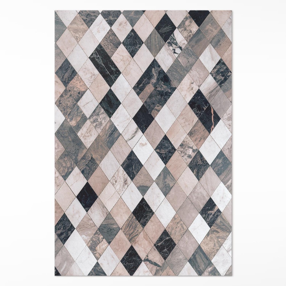 Dywan winylowy Kamienna mozaika rombów dekoracyjne płytki