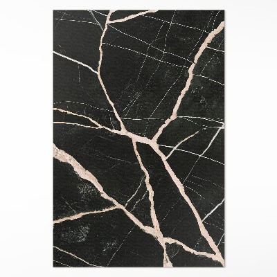 Dywan winylowy Ciemny pęknięty marmur glamour kontrast