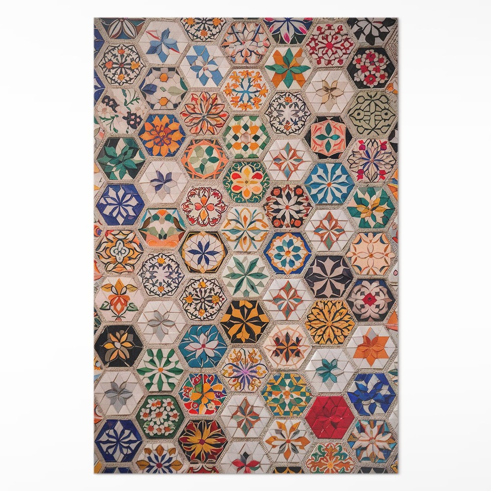 Dywan winylowy Kolorowa abstrakcyjna mozaika retro