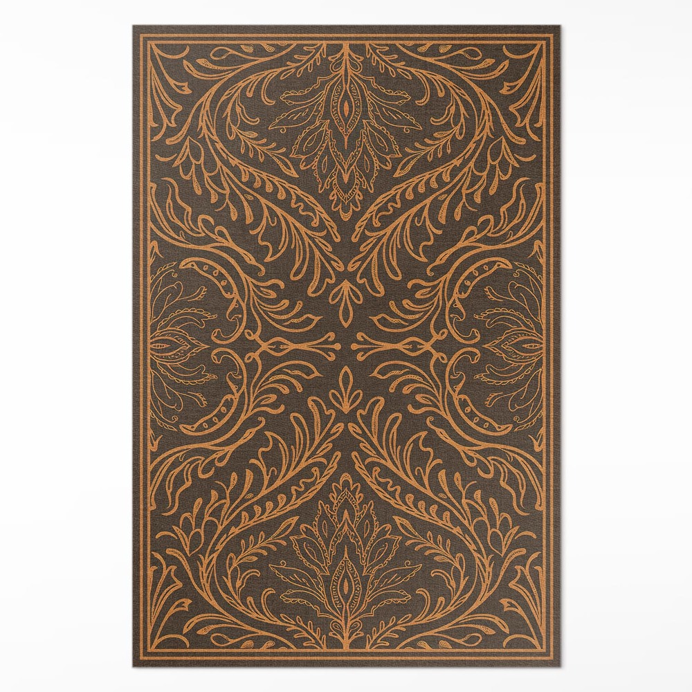 Dywan winylowy Roślinne linearne ornament secesja vintage