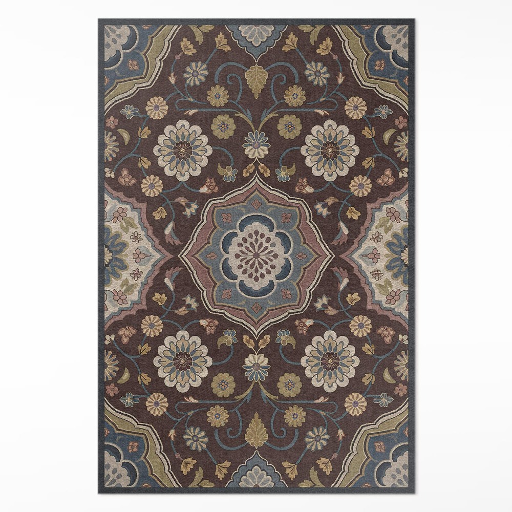 Dywan winylowy Kwiaty i rośliny ornamentalny wzór vintage