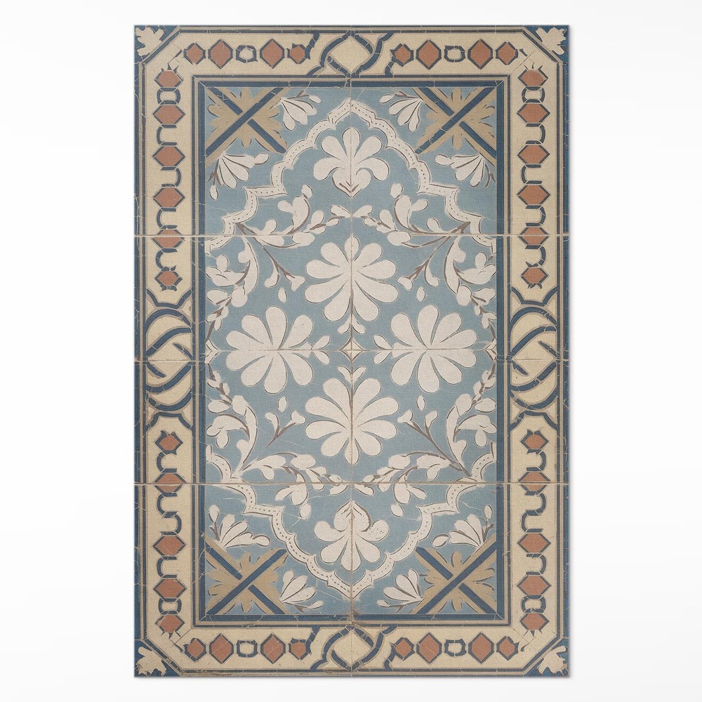 Dywan winylowy Geometryczne kwiatowe wzory w stylu retro