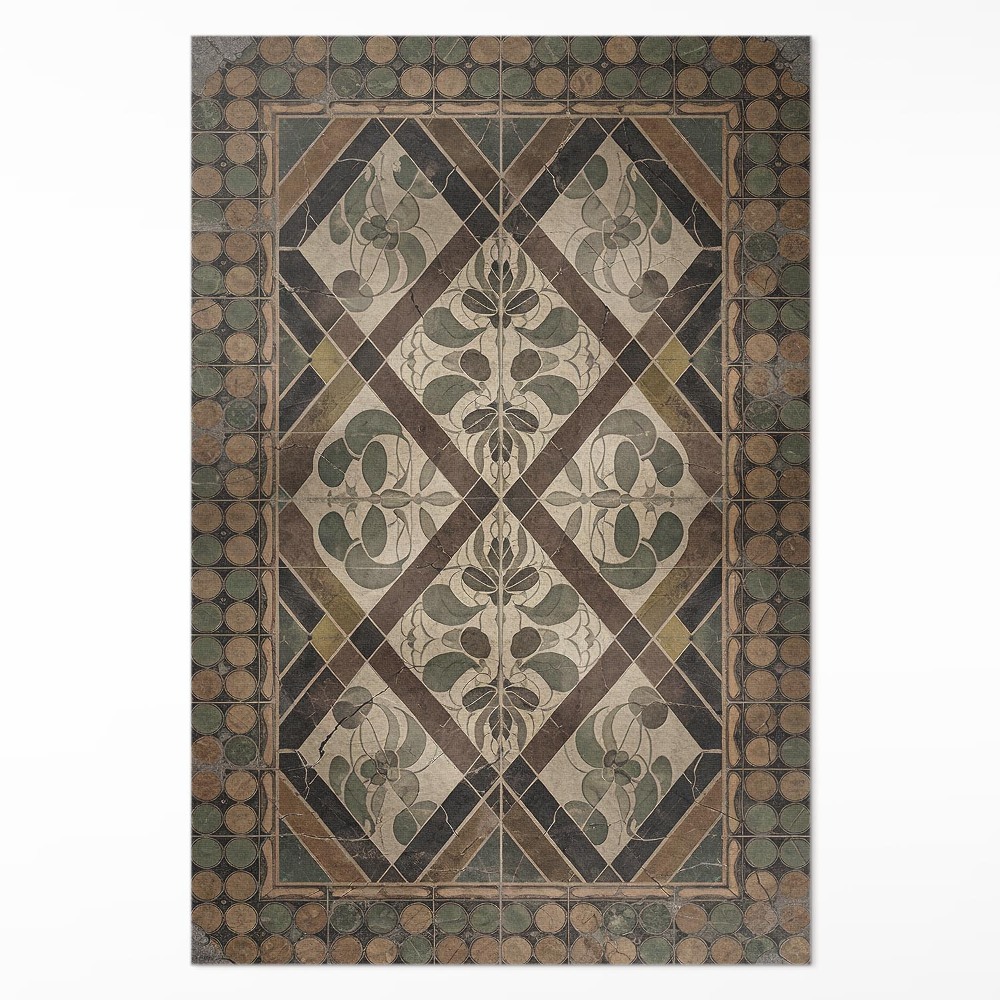 Dywan winylowy Wzór vintage ze wzorami kwiatów